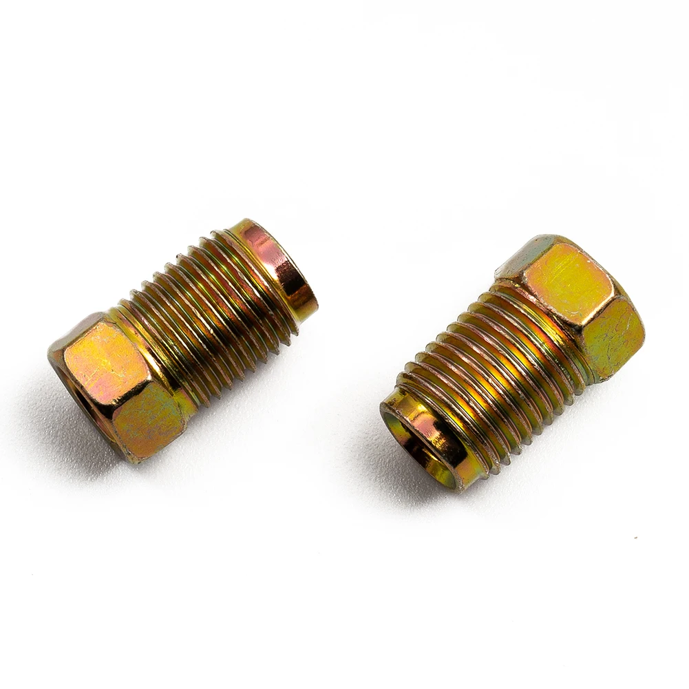 20x Brake Line Fittings Nuts Male Metric 10mm*1mm End Union For 3/16" Tube Inverted Flares Parts Accessories Kit