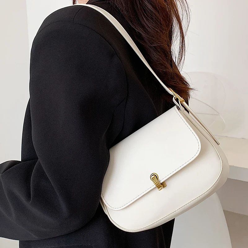 

Fashion Women Pu Leather Shoulder Saddle Bag Luxury Ladies Small Handbags Crossbody Bags for Women Designer Female Messenger Bag