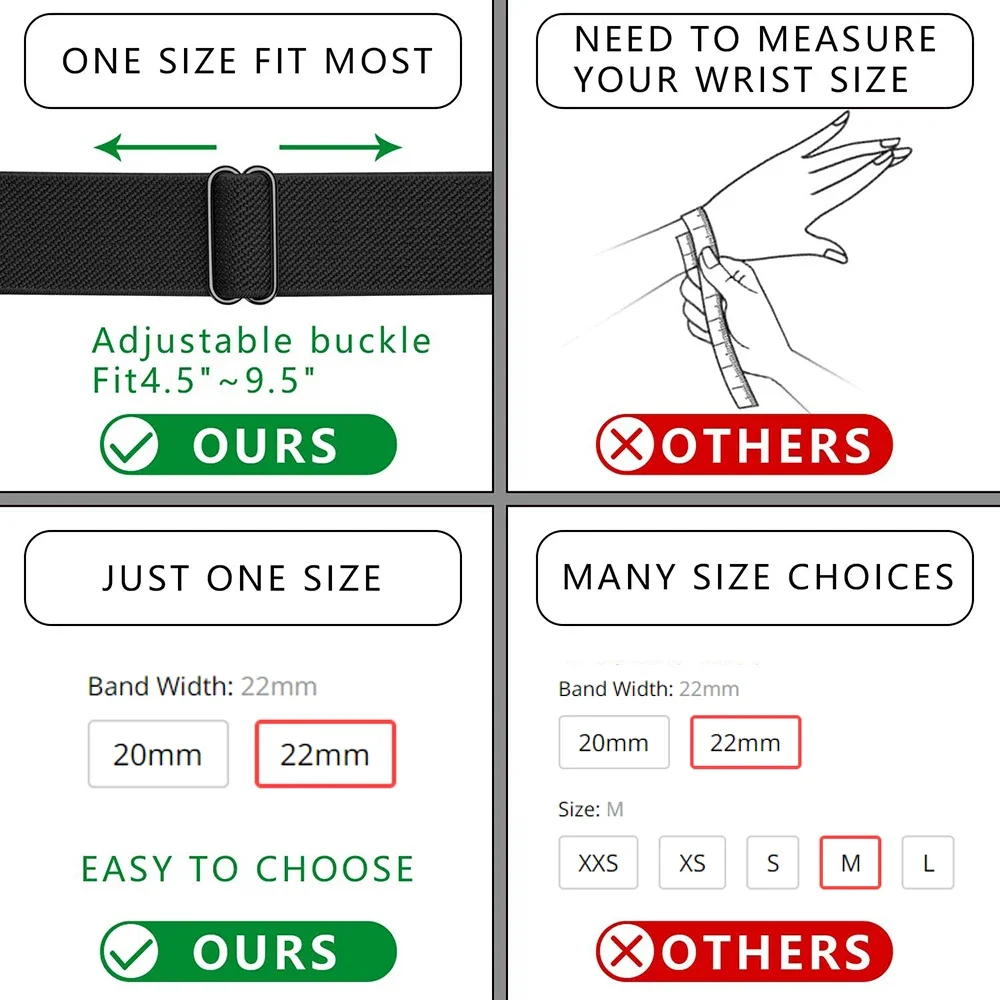 20mm 22mm Elastic Nylon Loop Strap for Samsung Galaxy Watch 4 5 6 7 40/44mm Pro Calssic 42/46mm Band Huawei Gt2/3 Amazfit Gts2/4