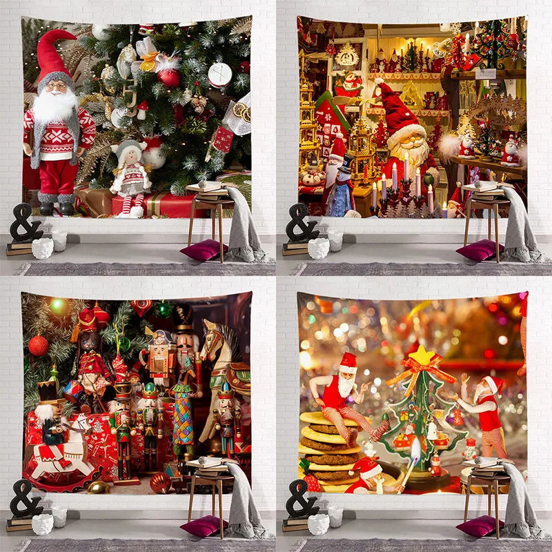 

Рождественский гобелен, настенное художественное украшение, фоновая ткань, подходит для дома, гостиной, кровати