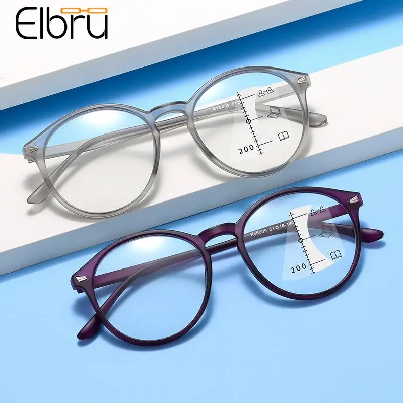 

Очки Elbru с мультифокусом для мужчин и женщин, аксессуар для чтения в стиле ретро, с защитой от синего света, для дальнозоркости и гиперметропии, с диоптриями + 1 + 4