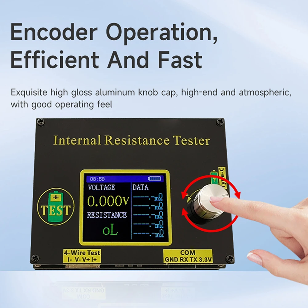 T469 배터리 전압 내부 저항 테스터 0.001V-60V 0.1mΩ AC 4선 BT APP OTA MODBUS 내장형 18650 충전 모듈