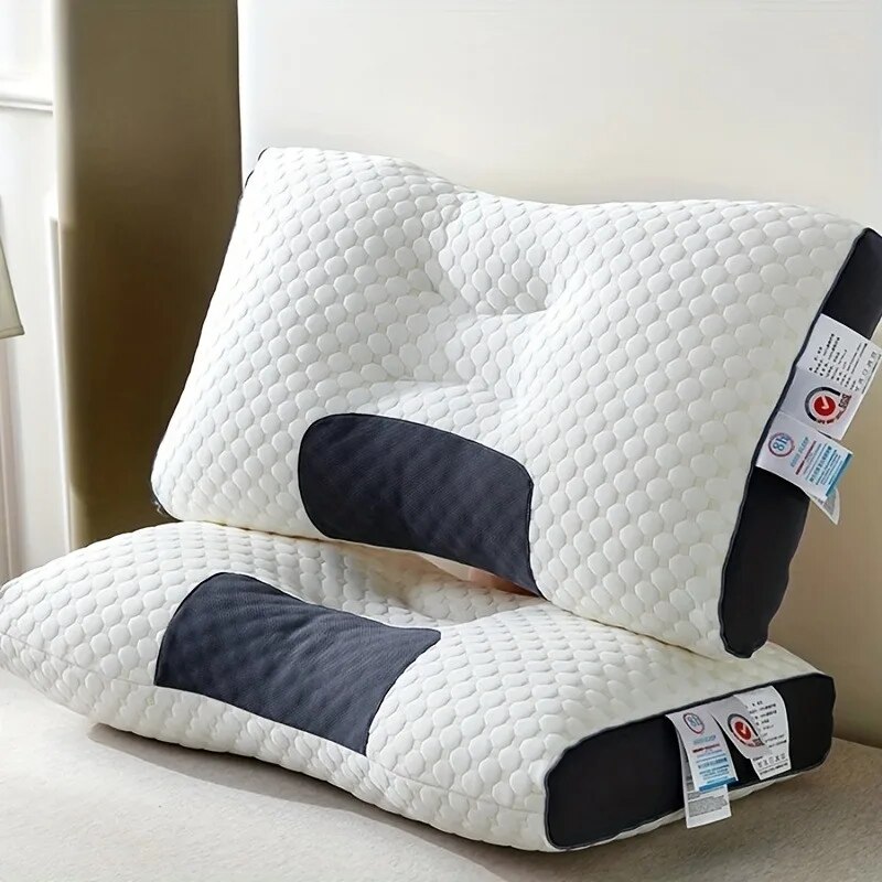 Premium Knitted Neck Support Pillow - Adjustable & Ergonomic Design - Easy-Clean Cover for Restful Sleep