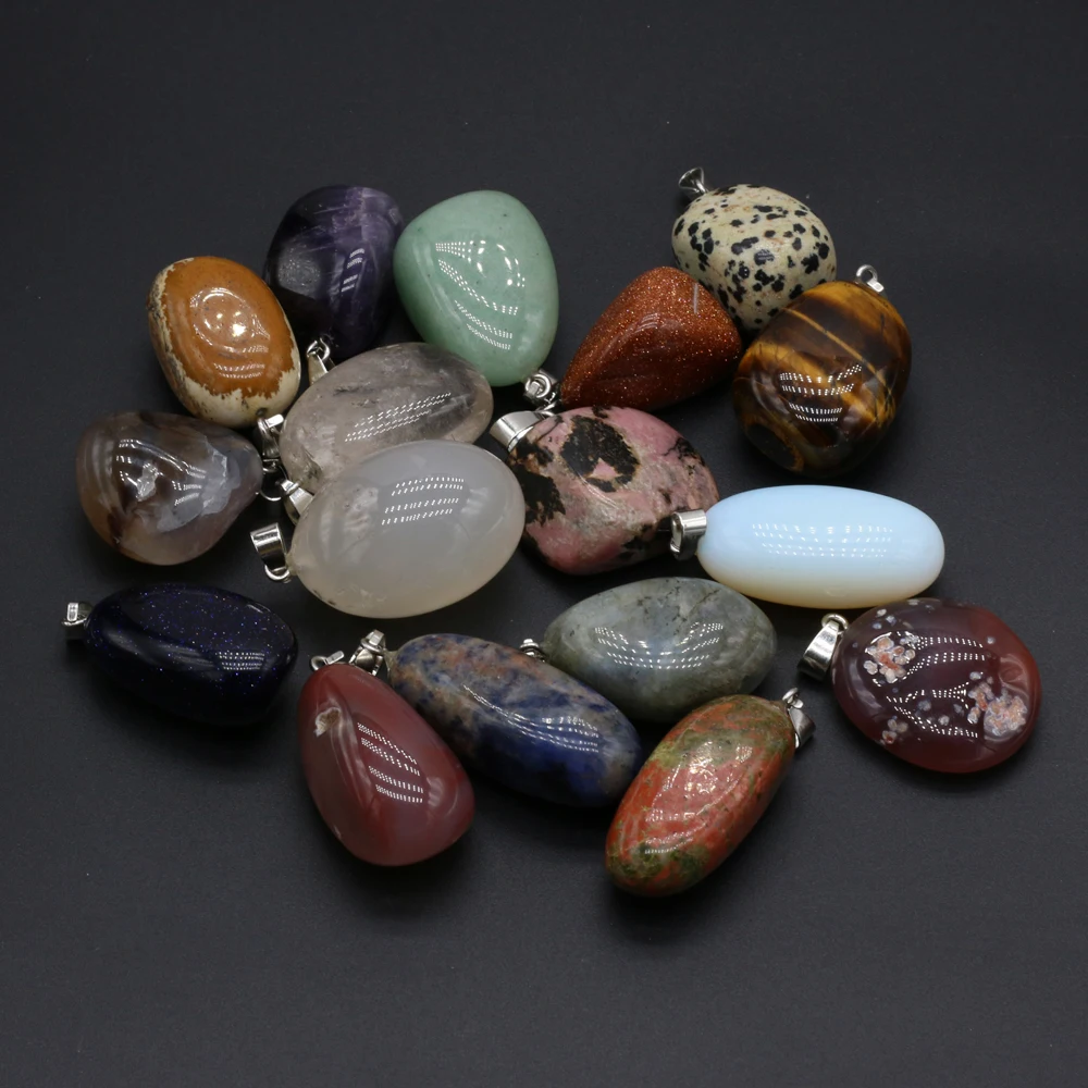 15PCS Wholesale Natural Stone Opal Unakite Agate Irregular Shape Pendant Necklace Earrings for Jewelry Making Accessories Gift