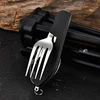 4 In 1 Tableware Foldable Stainless Steel Fork Spoon Knife Bottle Opener Portable Picnic Camping Hiking Travelling Dinnerware 4