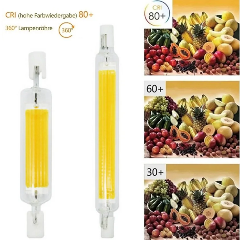 NEW LED R7S 118MM 50W Superbright Powerful Spotlight 78mm 189mm AC220V 110V COB Lamp Bulb Glass Tube Replace Halogen Lamp Light