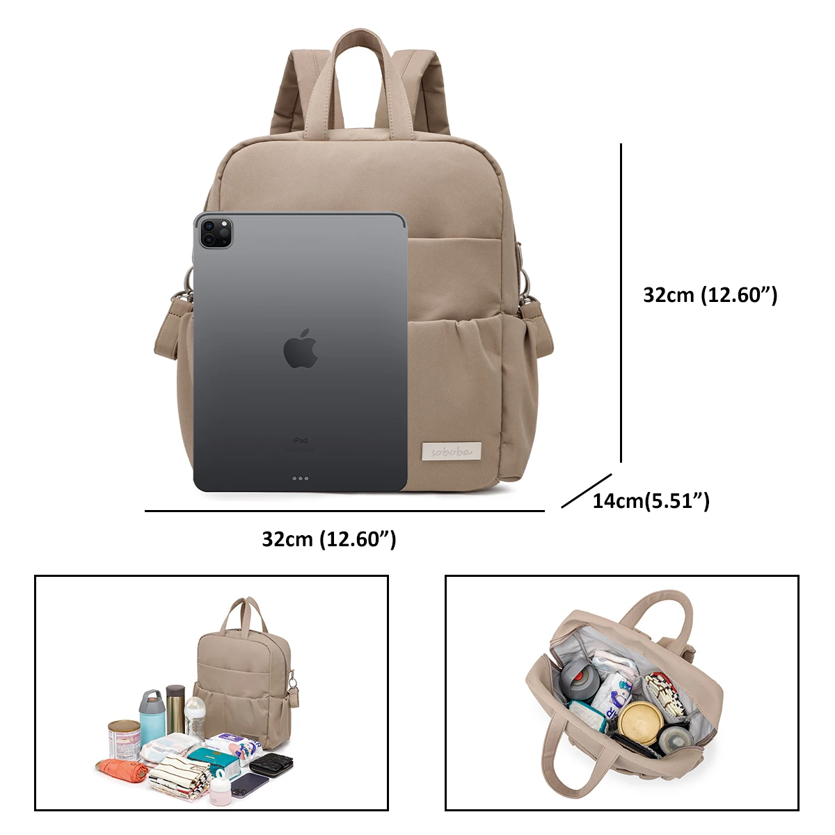 Soboba Waterproof Mommy Diaper Backpack Multi-functional Large Capacity Light Diaper Bag for Quick Outing Travelling Nappy Bags diaper bag,diaper backpack