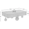 Factory Cart Coffee Table, Vintage Center Table with Wheels for Living Room, Rectangular, Wood 2