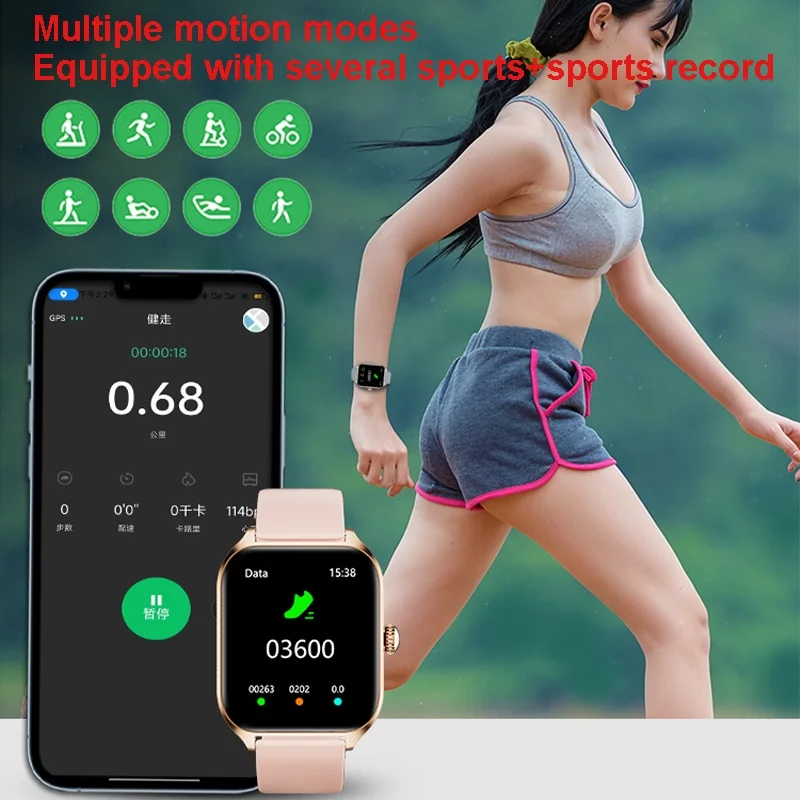 남녀공용 스마트워치 GPS 스마트 워치, 방수 연결 시계, 통화 스포츠 나침반, 온도 심박수 수면