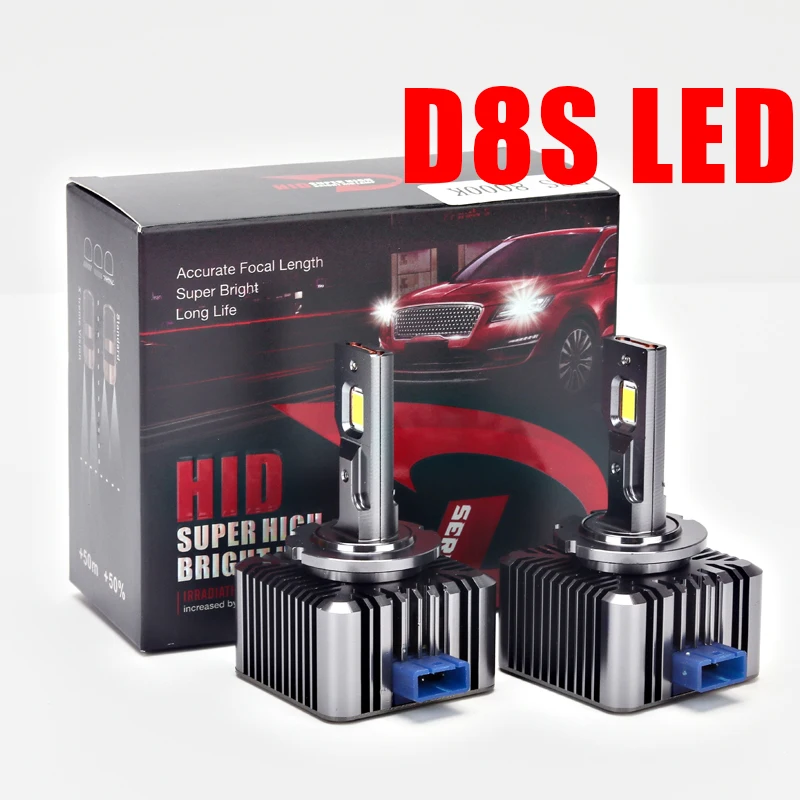 2PCS car LED D8S 25w hid TO LED headlight 6000k D8S