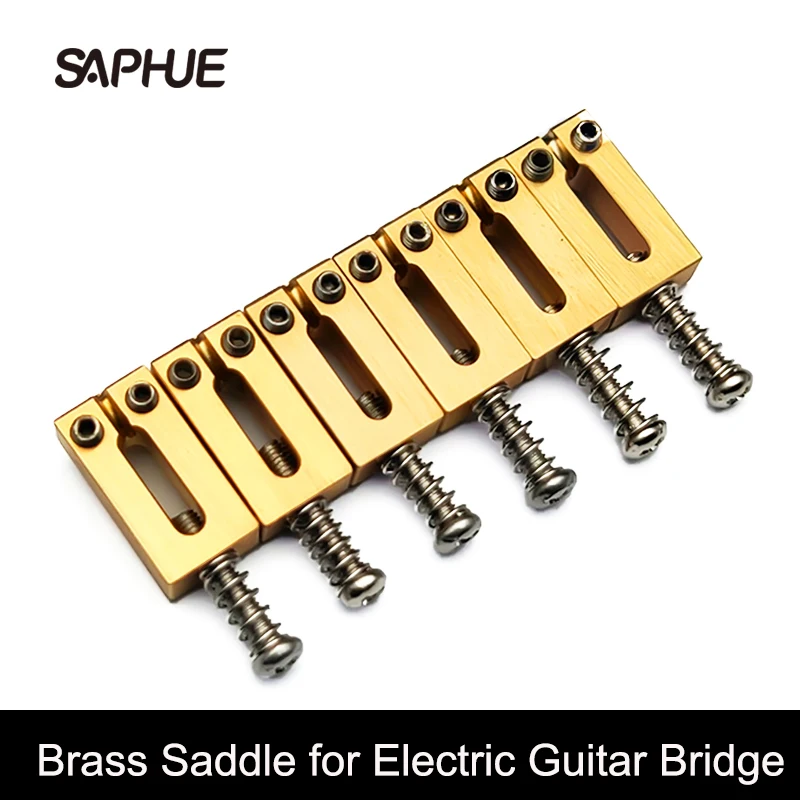 BrassSaddle6pcsLotPureBrassFlatTopGuitarBridgeSaddles105MM