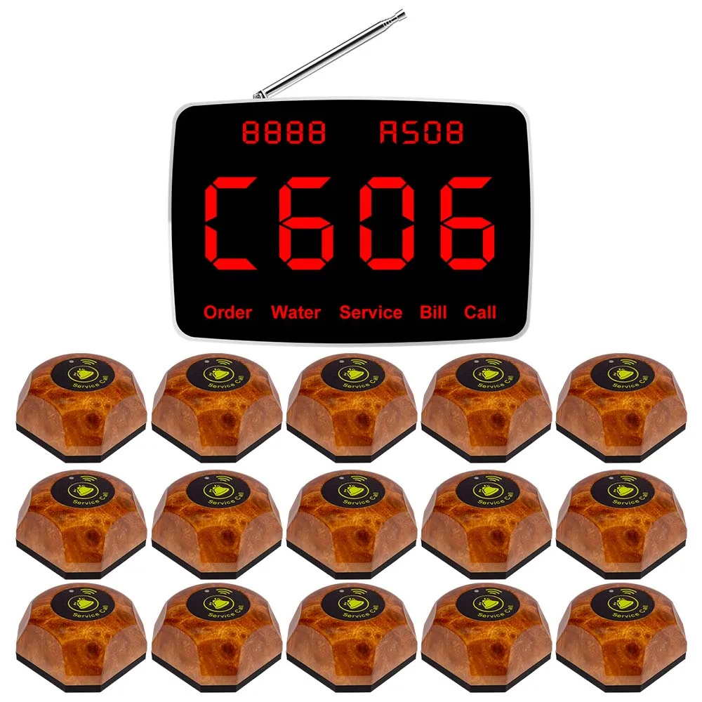 CTM368 نظام النداء اللاسلكي للنادل مطعم 15 أزرار ا...