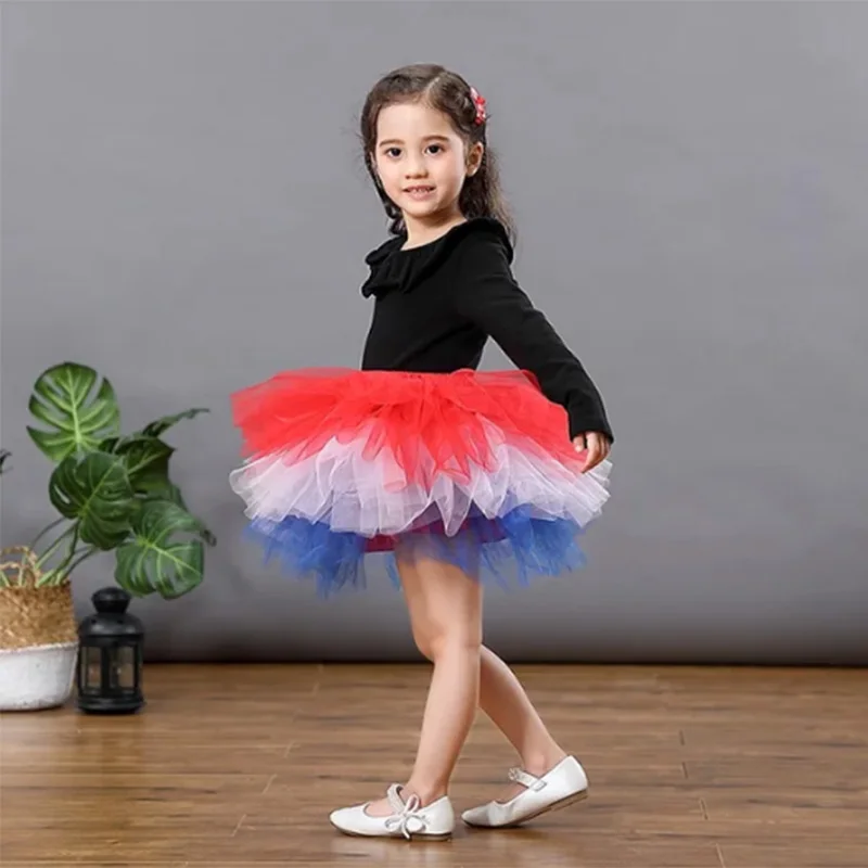 Fashion Girls Tutu Super Fluffy 6 Layers Petticoat Princess Ballet Dance Tutu Skirt Kids Cake Skirt Christmas Children Clothes