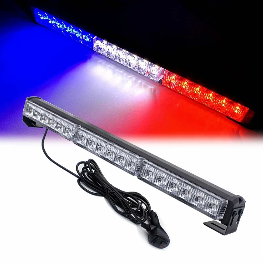 18" Car Truck Fireman Police LED Emergency Strobe Warning Light Bar Red