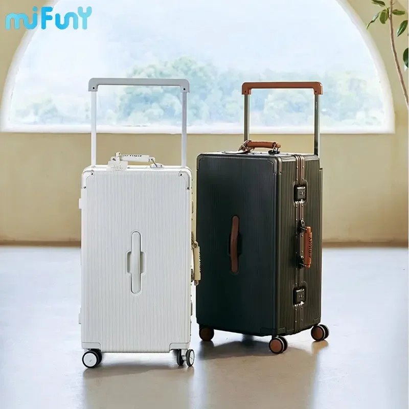 Mifuny Wide Tie Rod Aluminum Frame Travel Suitcases Female PC Trolley Male Large Capacity Business Rolling Luggage Boarding Box