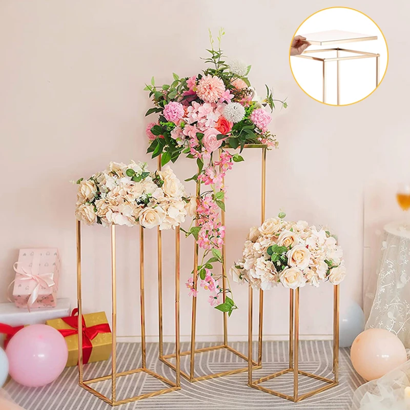 40-80cm portafiori in metallo centrotavola geometrico vasi da pavimento per  matrimoni fiori colonna Stand strada piombo portafiori cornice sfondo -  AliExpress