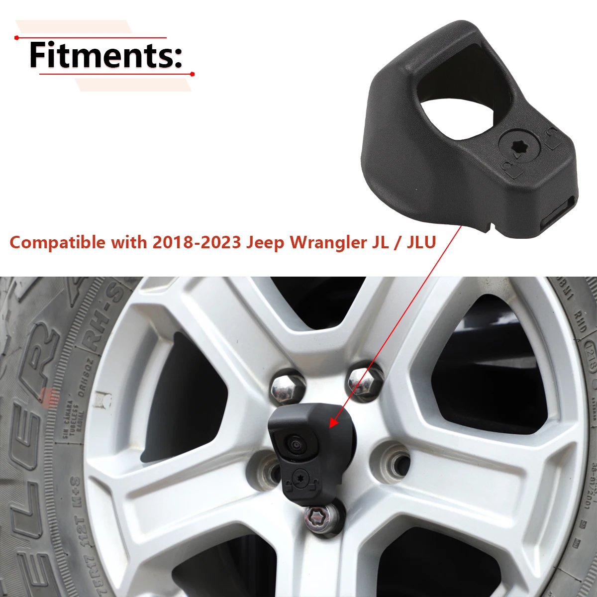 Car RearView Backup Park Assist Camera Bezel Cover for Jeep Wrangler 2018 2019 2020 2021 2022 68301879AD 68301879AE