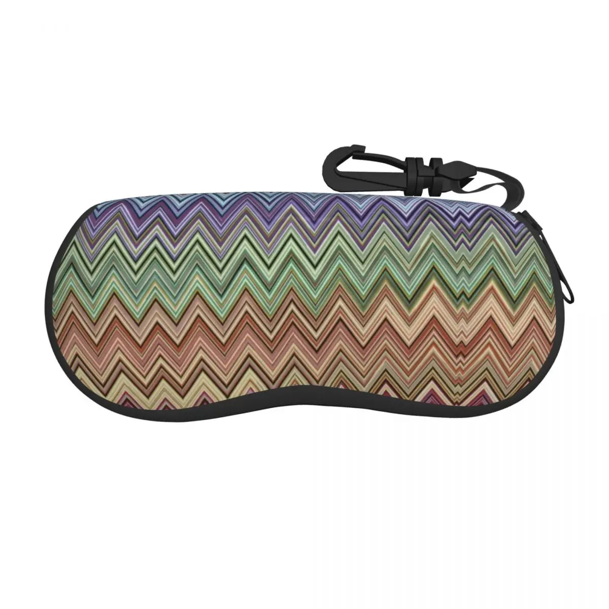 

Modern Home Zig Zag Art Sunglasses Soft Case Neoprene Zipper Bohemian Geometric Shell Eyeglass Case Custom Protective Box