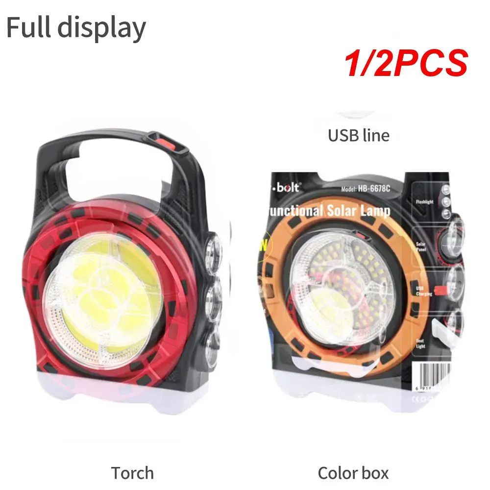

1/2PCS Outdoor Lamp Practical Bright Convenient Multi-function With Side Lights Outdoor Camoing Light Camping Searchlight Sturdy