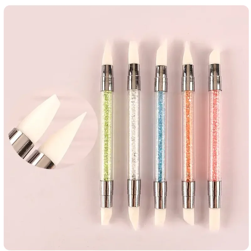 Nail Art Pen Double Head Silicone Flower Sculpting Pen Adjustable Glue Stick Embossing Pen Nail Art Brush Every Home Tool 6