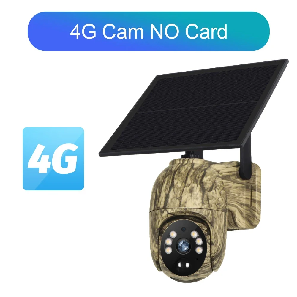 מצלמת סולארית Ubox WiFi 4G LTE עם פאנל סולארי, מצלמת אבטחה עם ראיית לילה מלאה בצבע לחיות מחמד בחוץ