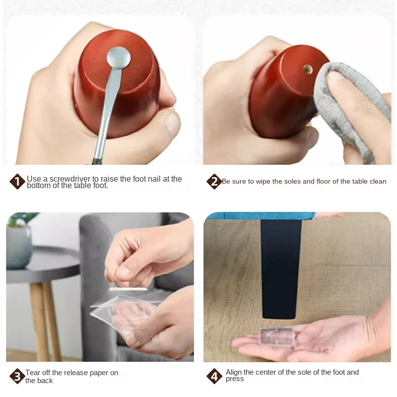 Silicone Furniture Foot Mat Buffer silencing Pad Table Leg Sofa Foot Floor Bed Anti-moving Bed Leg Mute Anti-slip Mat #3585
