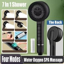 High-Pressure Multi-Function Shower Head with Massage and Filtration System (Black Shower)