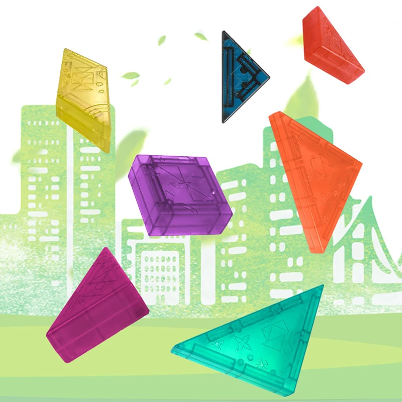 1Set Creative Children 3D Magnetic Tangram Toys Baby Early Learning Funny DIY Puzzle Block Toys Kids Fun Holiday Birthday Gifts