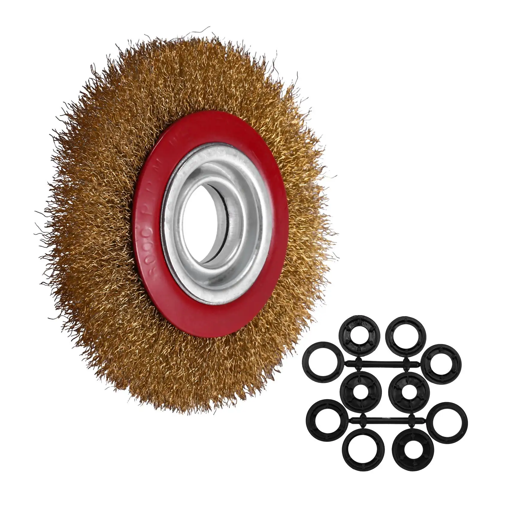Wire Brush Wheel for Bench Grinder Polish + Reducers Adaptor Rings 6inch 150Mm