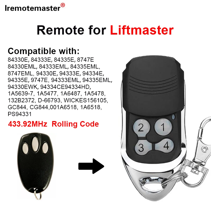 

For Liftmaster 94335E 84335E Garage Door Remote 433.92MHz Transmitter