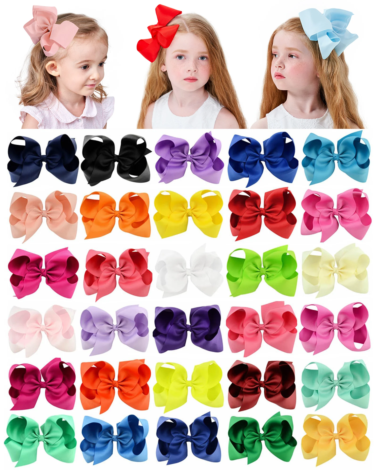 20pcs Sweet Random Color Bow Hair Clip Sets for Women Girls Handmade Bows Hairpins Holiday Hair Clip Baby Hair Accessories Gifts 2