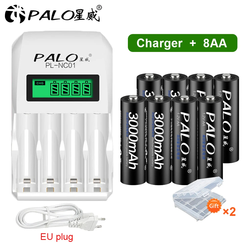 Batteria Palo Aa 1.2V 3000Mah Ni-Mh Ni Mh Batterie Ricaricabili 2A Baterias Per Torcia Fotografica