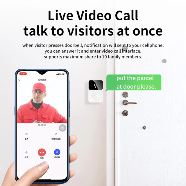 Wireless Doorbell Camera Wifi HD Night Vision Digital Magic Eye 2-way Intercom Voice Change Door Video Peephole Smart Home Bell 3