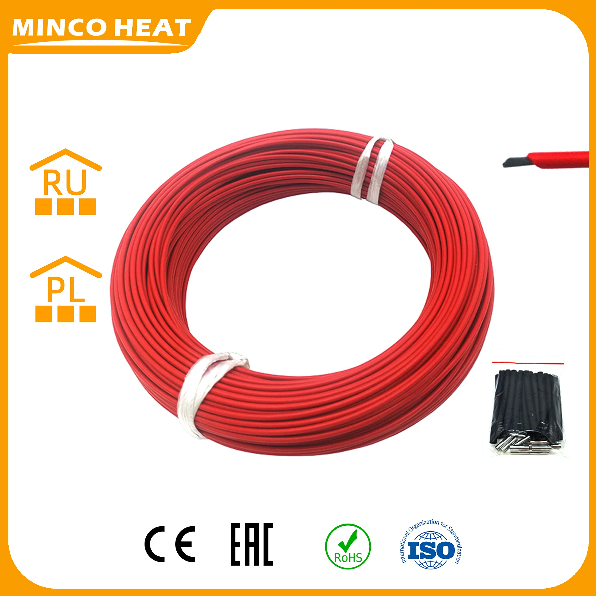 Nenhum Cabo de Aquecimento da Fibra do Carbono do Cheiro para a Resistência Térmica Fluoroplastic Morna do Assoalho mm 12k 33ohm m 200c