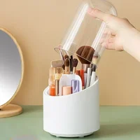 360° Rotating Makeup Brush Storage Box Portable Desktop Cosmetic Organizer Lipstick Eyebrow Pencil Eye Shadow Brush Holder 2