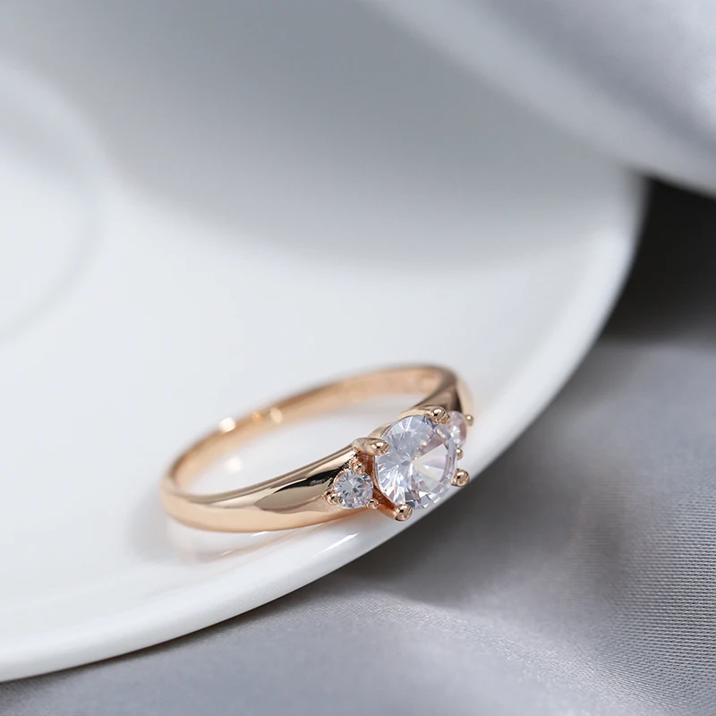 kinel new 585 rose gold bride wedding ring fashion natural zircon crystal rings for women engagement luxury jewelry Kinel New 585 Rose Gold Bride Wedding Ring Fashion Natural Zircon Crystal Rings for Women Engagement Luxury Jewelry 4