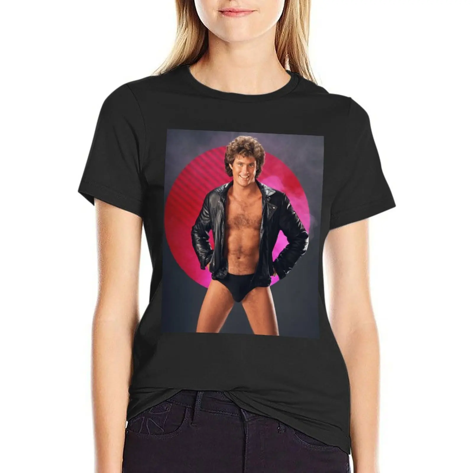David Hasselhoff vintage T-Shirt summer tops shirts graphic tees graphics anime clothes workout shirts for Women