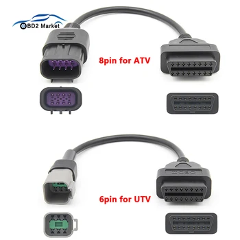 OBD ATV UTV 오토바이 연결 케이블 OBD2-8 핀 진단 어댑터, 폴라리스 RZR 레인저 일반 스포츠맨 ACE 슬링샷용