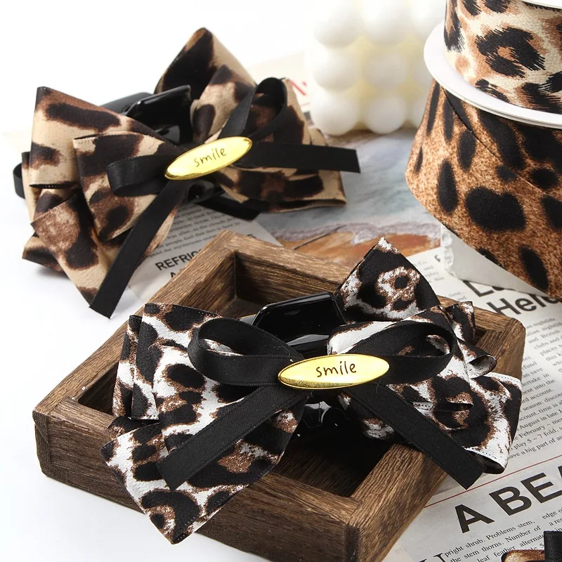 38mm 25mm Satin Silky Leopard Print Ribbon Handmade Crafts Materials Hair Bow Making Clip Gift Wrapping Clothing Accessory satin ribbons ribbon decoration ribbon supplies wrapping ribbon satin ribbon
