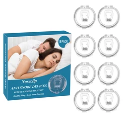1-8PCS Silicone Magnetic Anti Snore Stop Snoring Nose Clip Sleep Tray Sleeping Aid Apnea Guard Night Device with Case Anti Ronco