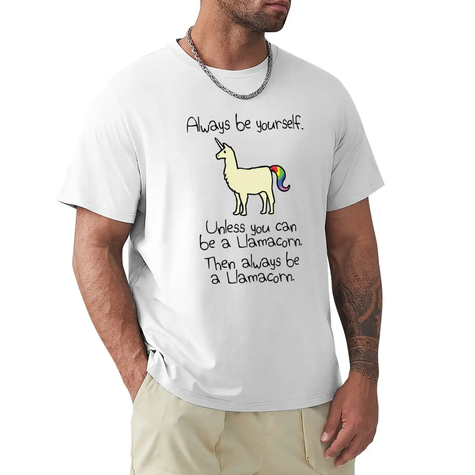 

Always Be Yourself, Unless You Can Be A Llamacorn T-Shirt t-shirts tops plain t-shirt mens graphic t-shirts hip hop