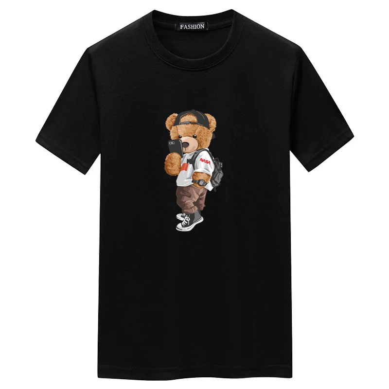 

New Funny Bear Harajuku Tshirt For Men Summer T-shirt Short SleeveT-shirt Men's Summer Clothes Comfortable Daily Male T-shirt