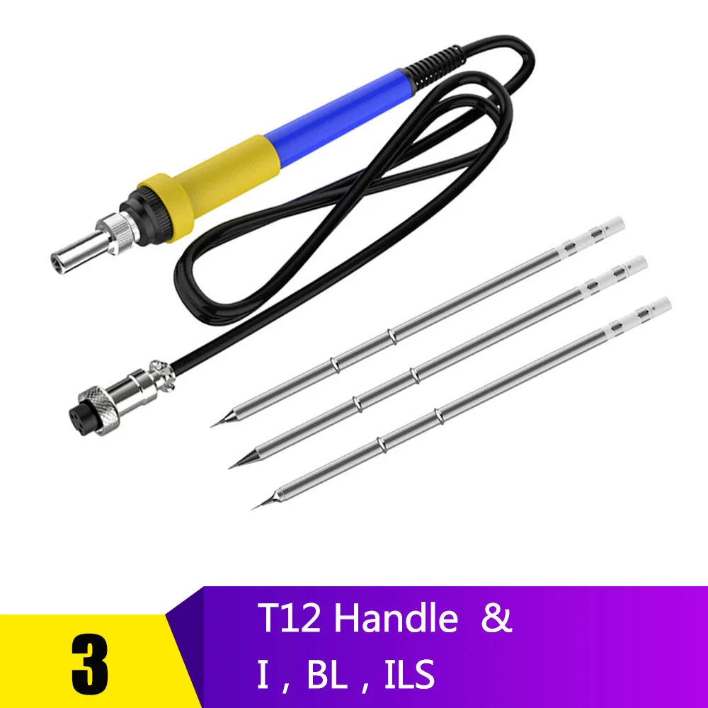 T12 Soldering Handle Soldering Iron Pencil Station For STM32 Station 24V 75W Heating Core Welding Tips T12-I T12-K T12-BC2 hot air station Welding Equipment