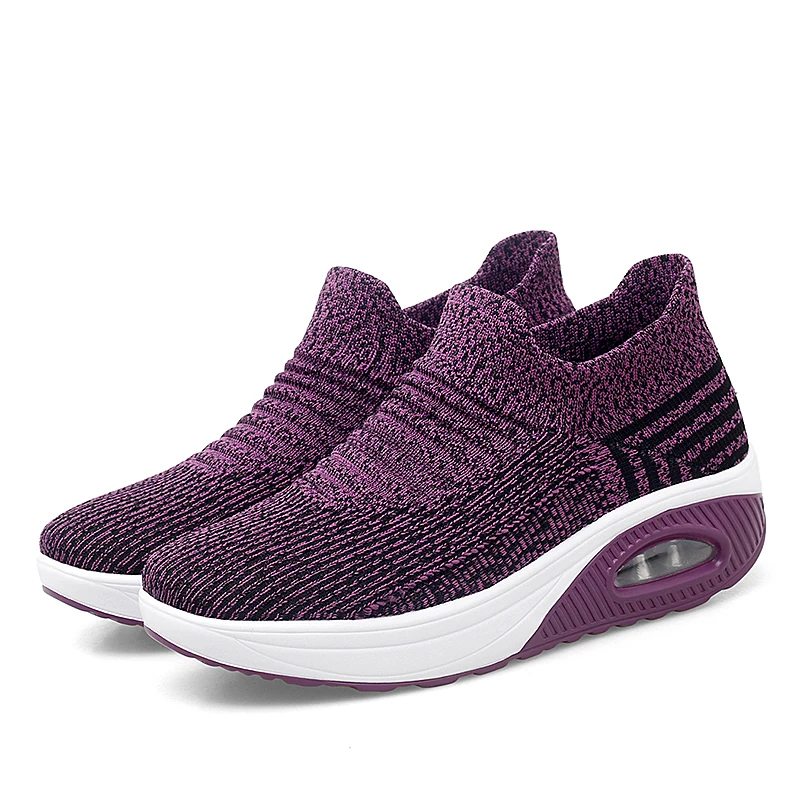Women's Sneakers Fashion Walking Shoes Autumn Platform Wedges Slipon
