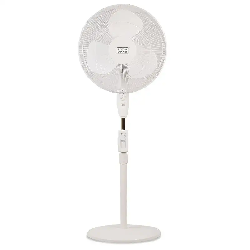 

16" Stand Fan with Remote, Oscillation, White