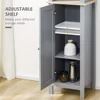 Kleankin Tall Grey Linen Tower Bathroom Storage Cabinet - 3 Tier Shelf 5