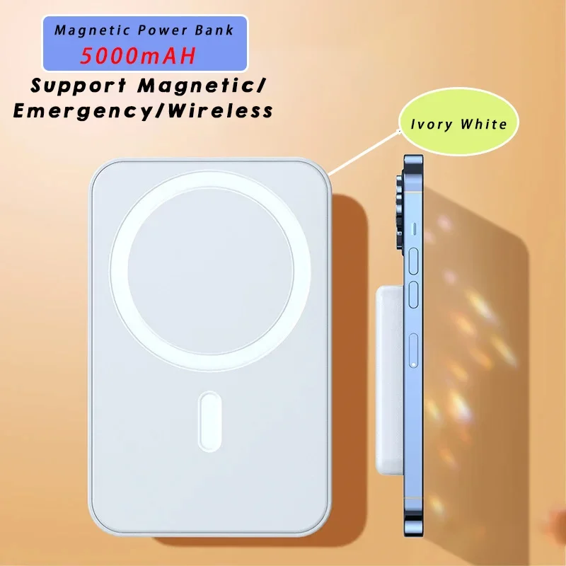 

5000mAh Macsafe stand new mini fast charging magnetic suction wireless ultra-thin portable mobile phone back clip power bank
