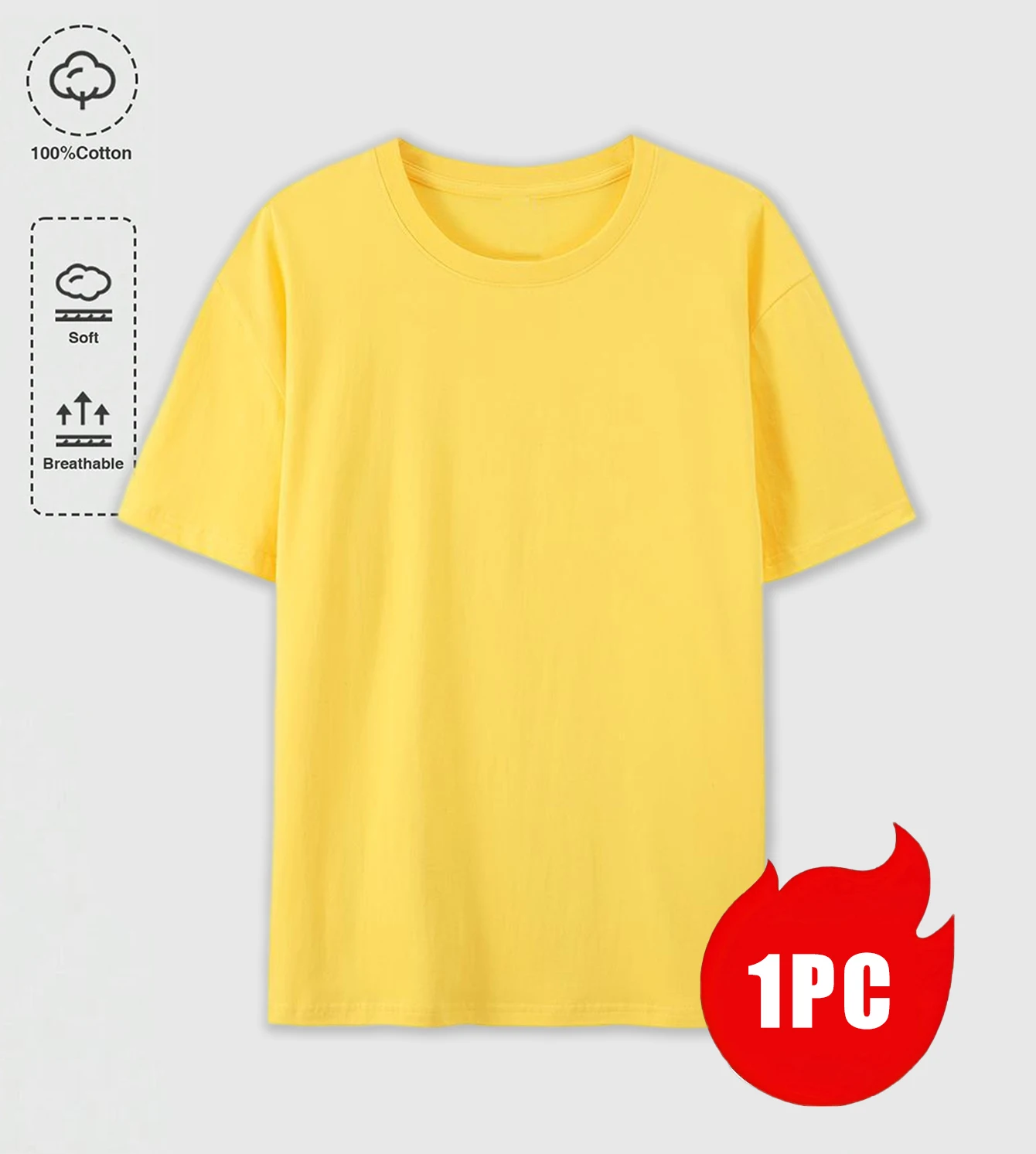 3-teiliges Set Baumwoll-T-Shirts für Herren Retro Mehrfarbig Übergroß Kurzarm Mode Paar-Kleidung Unisex Weiche Basis-Bekleidung – Detail 27