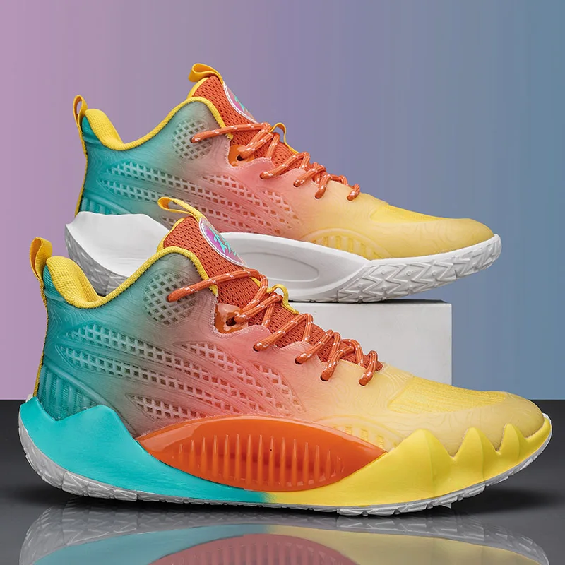 

2024 Adult Brand Basketball Shoes for Kids Sneakers Girls Boys Hig-top Breathable Sport Shoe Kids Soft Bottom Running Sneakers