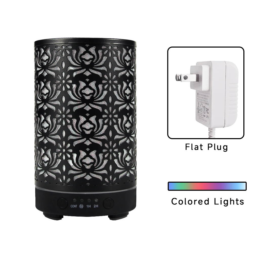 דיפיוזר ארומה מברזל לוטוס ריק 100 מ"ל - מרטיב אוויר אולטרסוני שקט עם מונה זמן, יוצר ערפיח לשולחן עבודה לחדר שינה ולמשרד